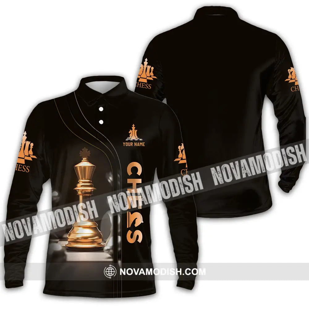 Unisex Shirt - Custom Chess 3D Shirt Long Sleeve Polo / S T-shirt