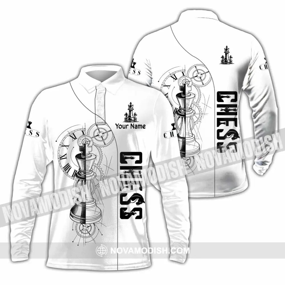 Unisex Shirt - Custom Chess 3D Shirt Long Sleeve Polo / S T-shirt