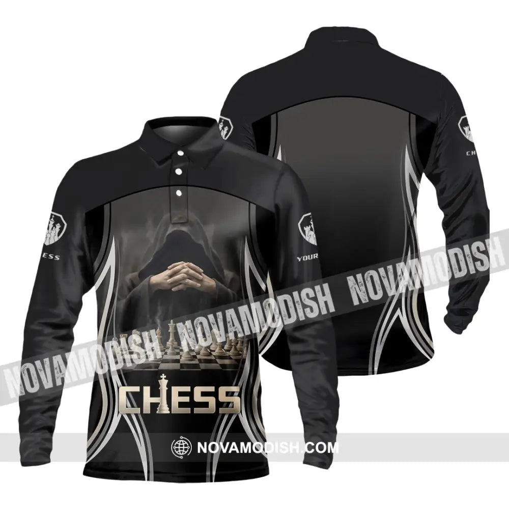 Unisex Shirt - Custom Chess 3D Shirt - Long Sleeve Polo / S - T-shirt