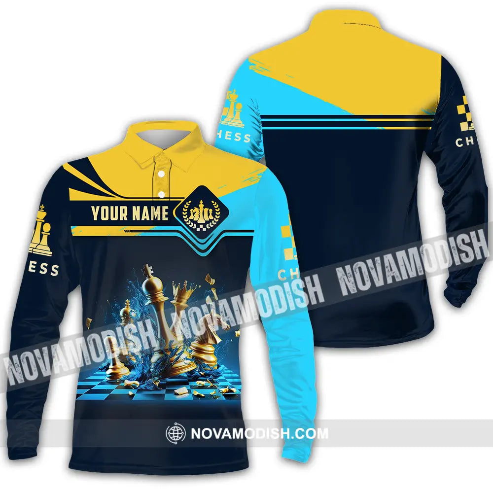 Unisex Shirt - Custom Chess 3D Shirt Long Sleeve Polo / S T-shirt