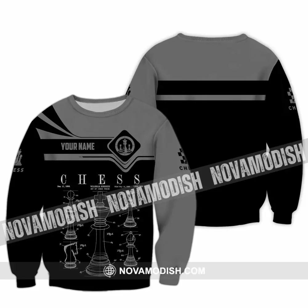 Unisex Shirt - Custom Chess 3D Shirt Long Sleeve / S T-shirt
