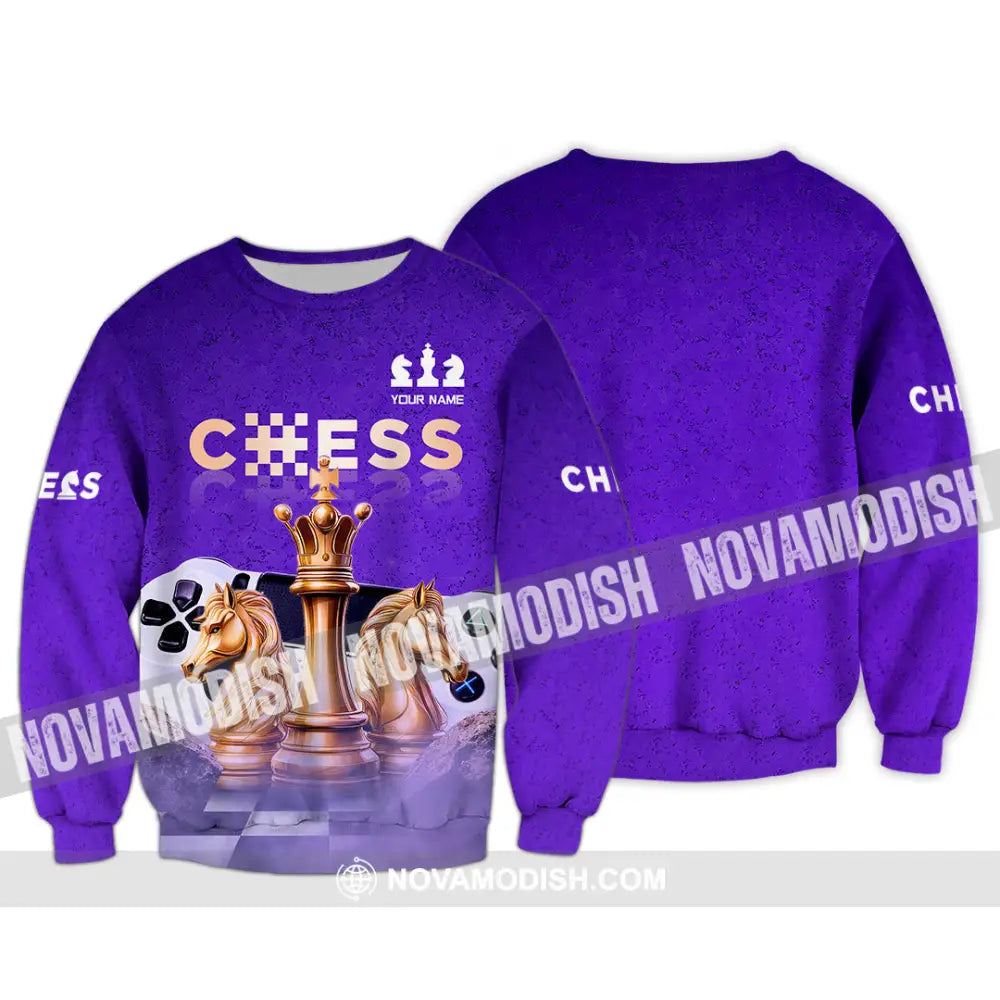 Unisex Shirt - Custom Chess 3D Shirt - Long Sleeve / S - T-shirt