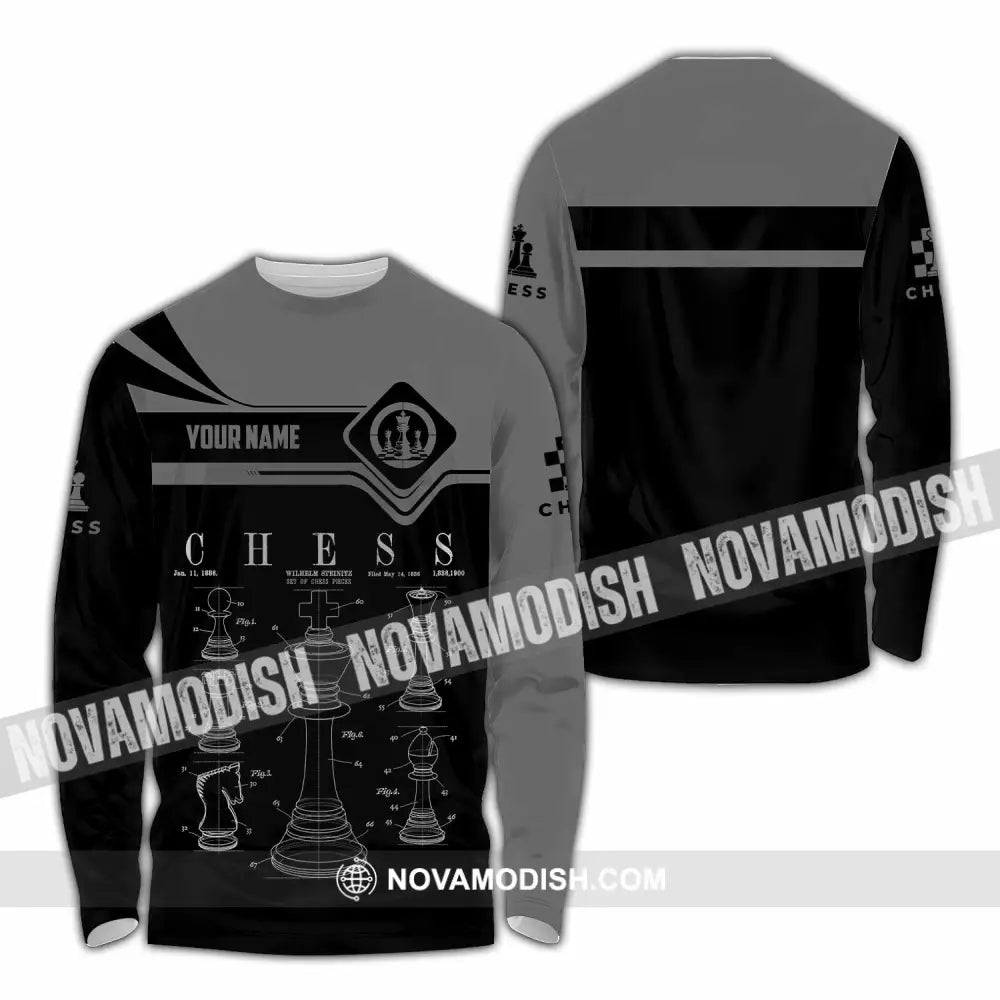 Unisex Shirt - Custom Chess 3D Shirt Long Sleeve Shirt / S T-shirt