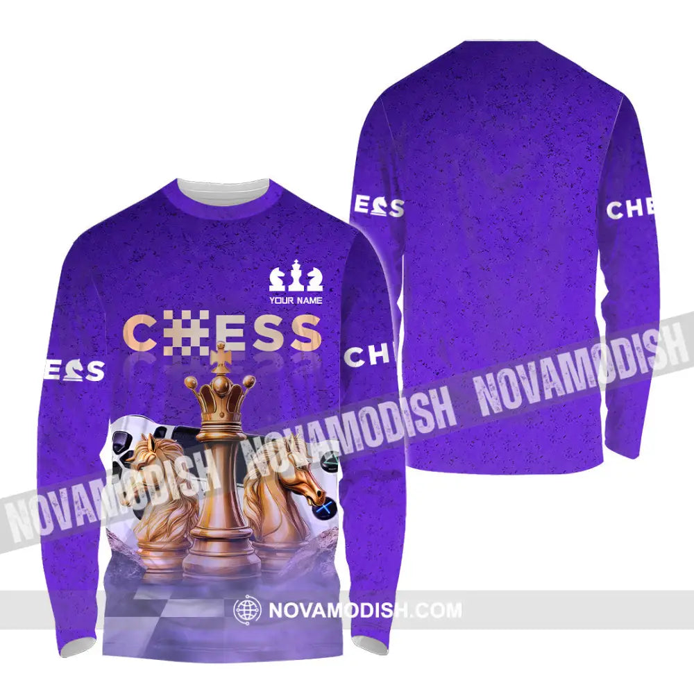 Unisex Shirt - Custom Chess 3D Shirt - Long Sleeve Shirt / S - T-shirt