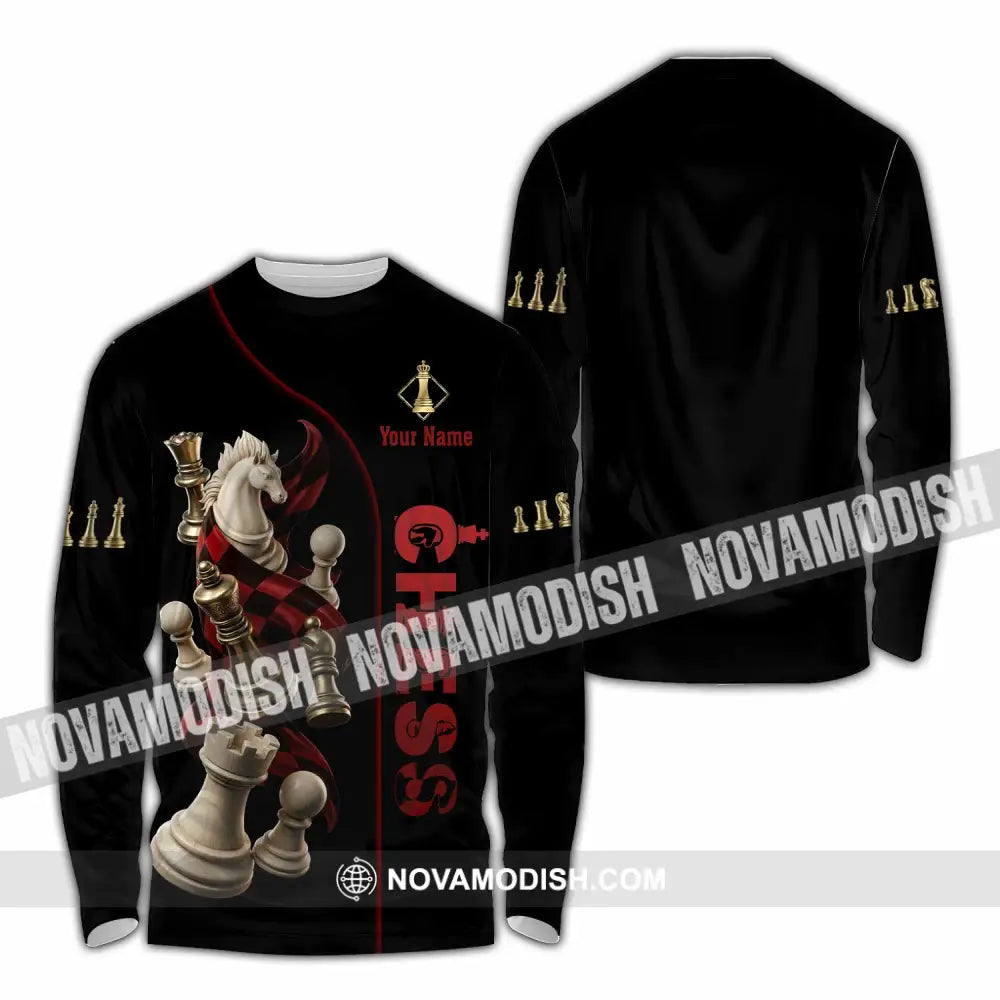 Unisex Shirt - Custom Chess 3D Shirt Long Sleeve Shirt / S T-shirt