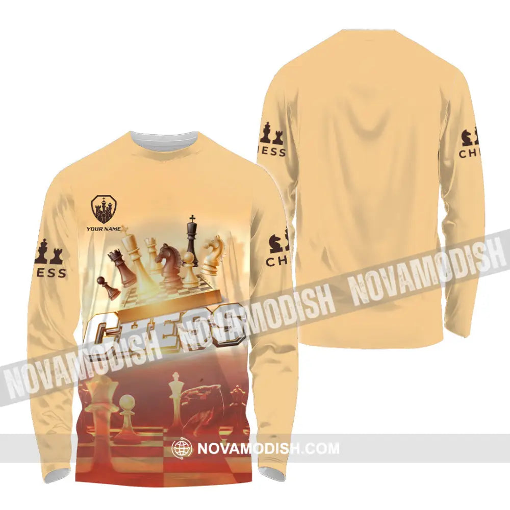 Unisex Shirt - Custom Chess 3D Shirt - Long Sleeve Shirt / S - T-shirt