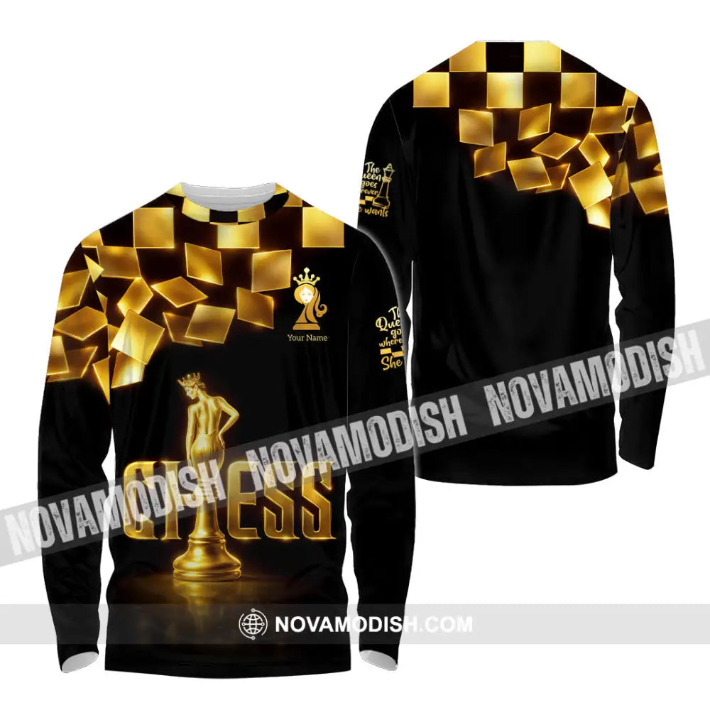 Unisex Shirt - Custom Chess 3D Shirt - Long Sleeve Shirt / S - T-shirt