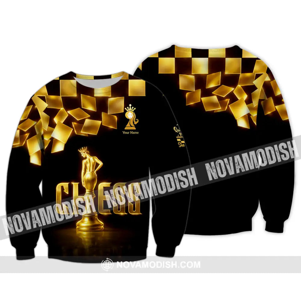 Unisex Shirt - Custom Chess 3D Shirt - Long Sleeve / S - T-shirt