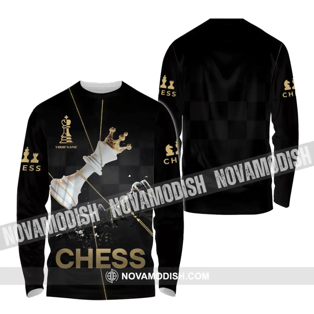 Unisex Shirt - Custom Chess 3D Shirt - Long Sleeve Shirt / S - T-shirt