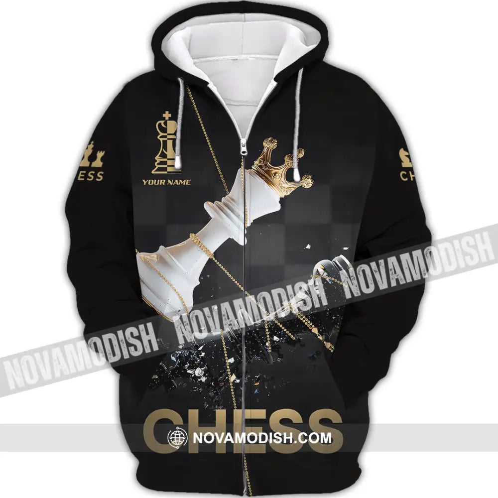 Unisex Shirt - Custom Chess 3D Shirt - Zipper Hoodie / S - T-shirt