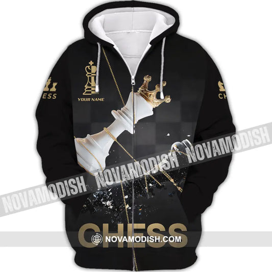Unisex Shirt - Custom Chess 3D Shirt - Zipper Hoodie / S - T-shirt