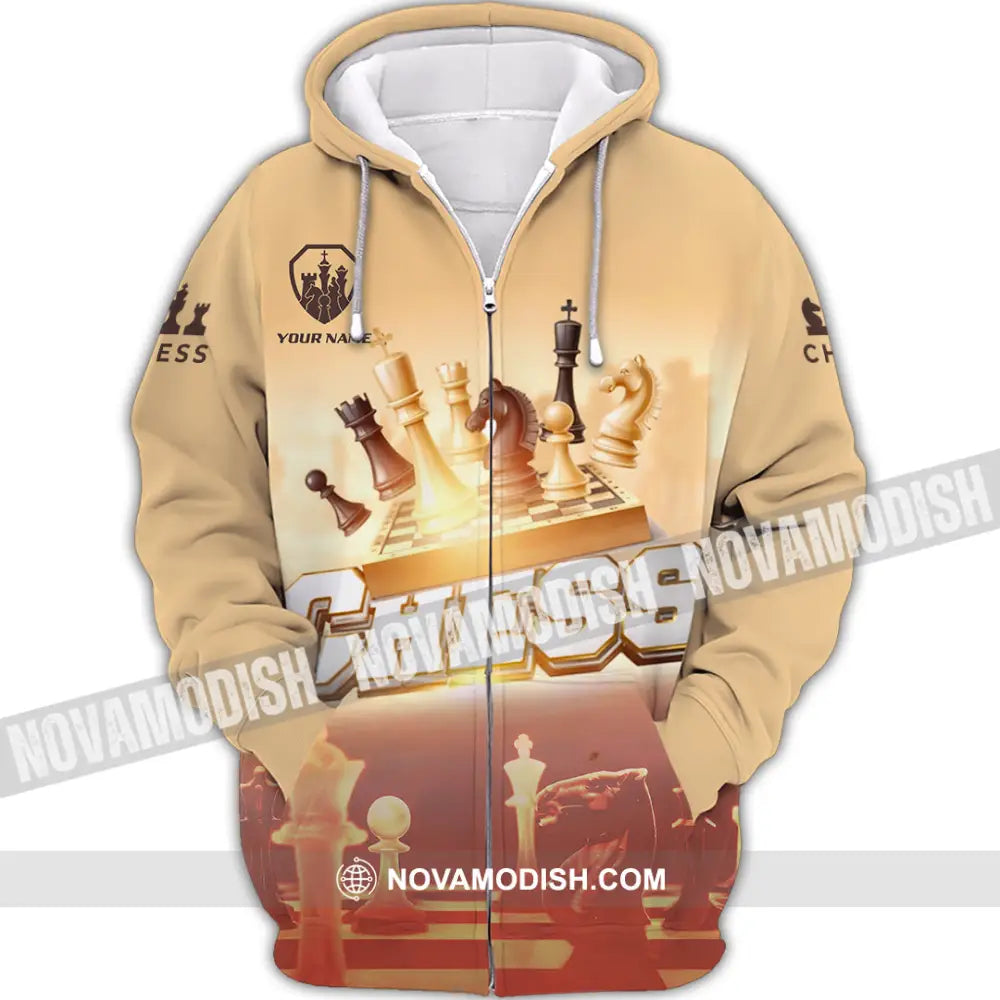 Unisex Shirt - Custom Chess 3D Shirt - Zipper Hoodie / S - T-shirt
