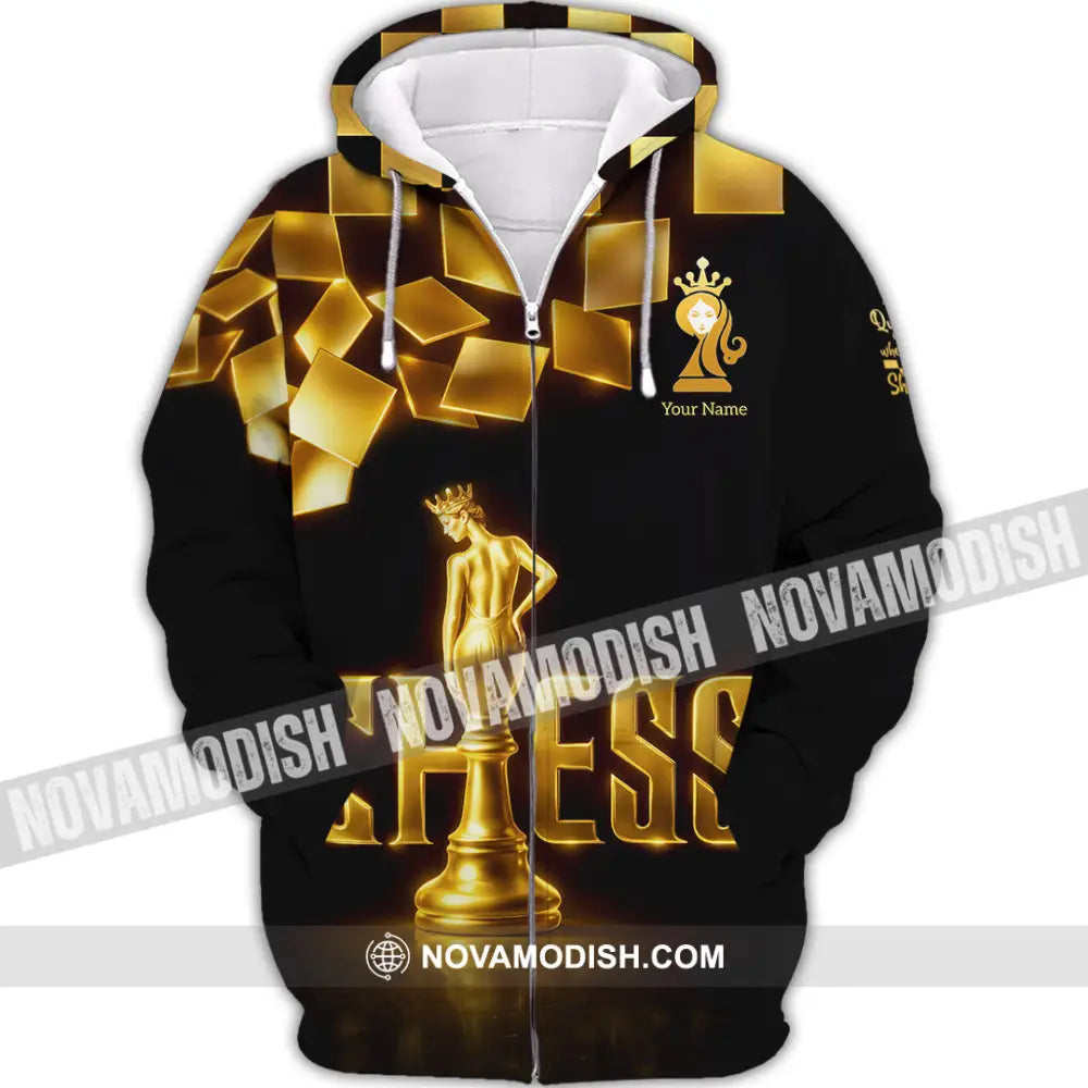 Unisex Shirt - Custom Chess 3D Shirt - Zipper Hoodie / S - T-shirt