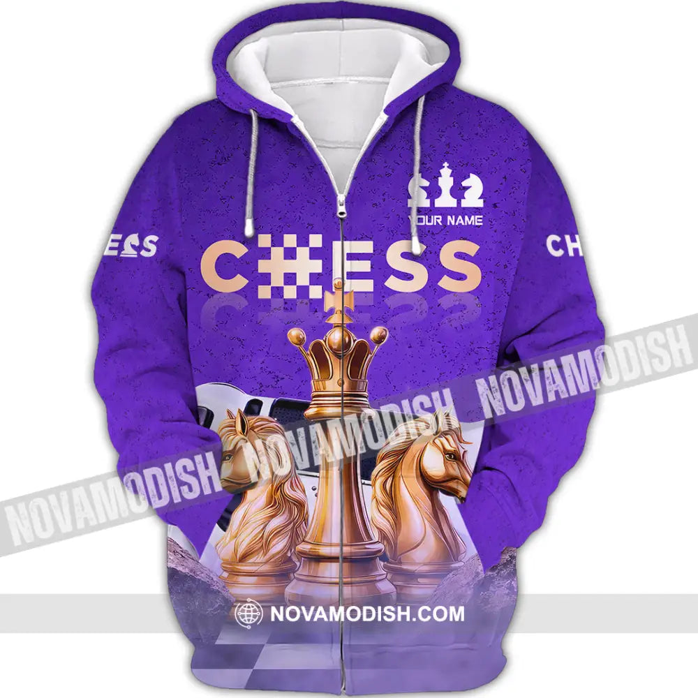 Unisex Shirt - Custom Chess 3D Shirt - Zipper Hoodie / S - T-shirt