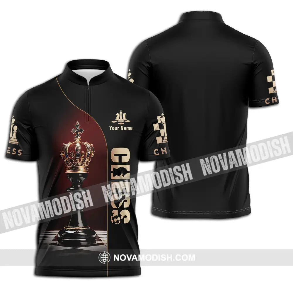 Unisex Shirt - Custom Chess 3D Shirt Zipper Polo Shirt / S T-shirt