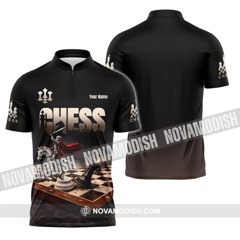Unisex Shirt - Custom Chess 3D Shirt Zipper Polo Shirt / S T-shirt