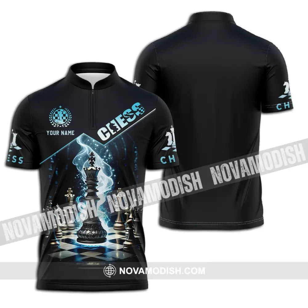 Unisex Shirt - Custom Chess 3D Shirt Zipper Polo Shirt / S T-shirt