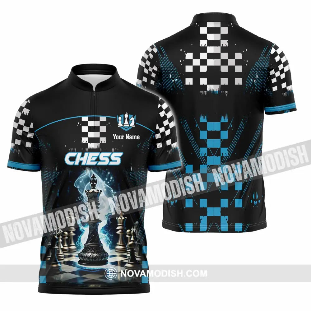 Unisex Shirt - Custom Chess 3D Shirt Zipper Polo Shirt / S T-shirt