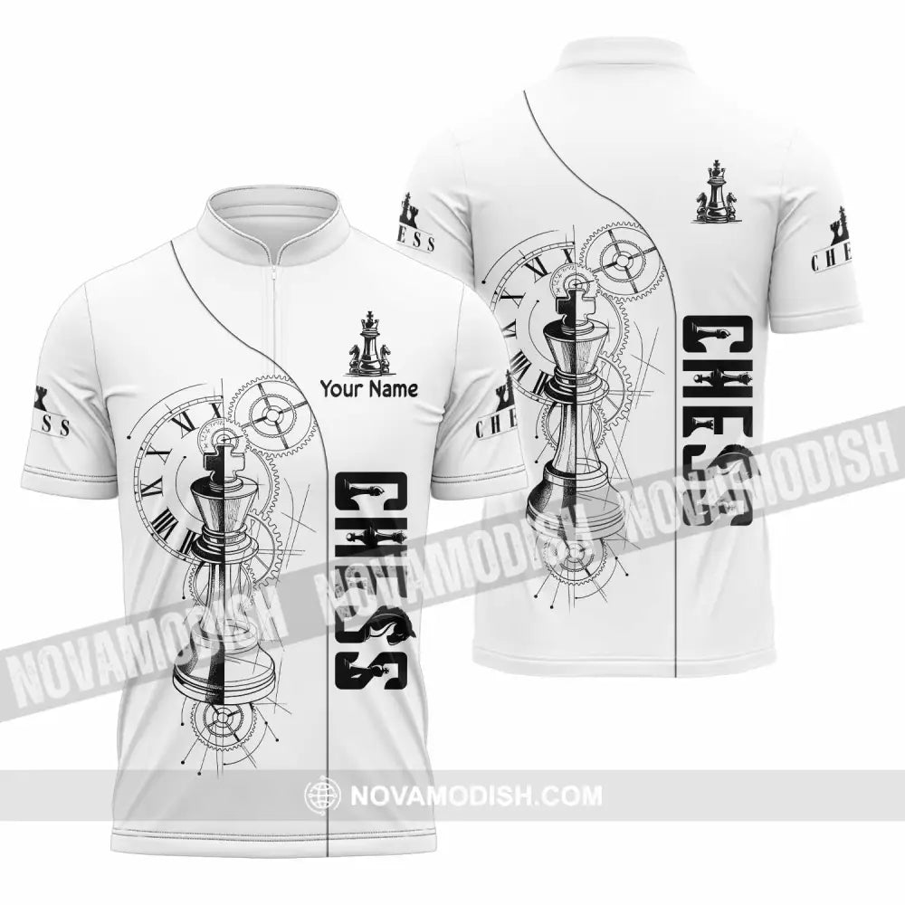 Unisex Shirt - Custom Chess 3D Shirt Zipper Polo Shirt / S T-shirt