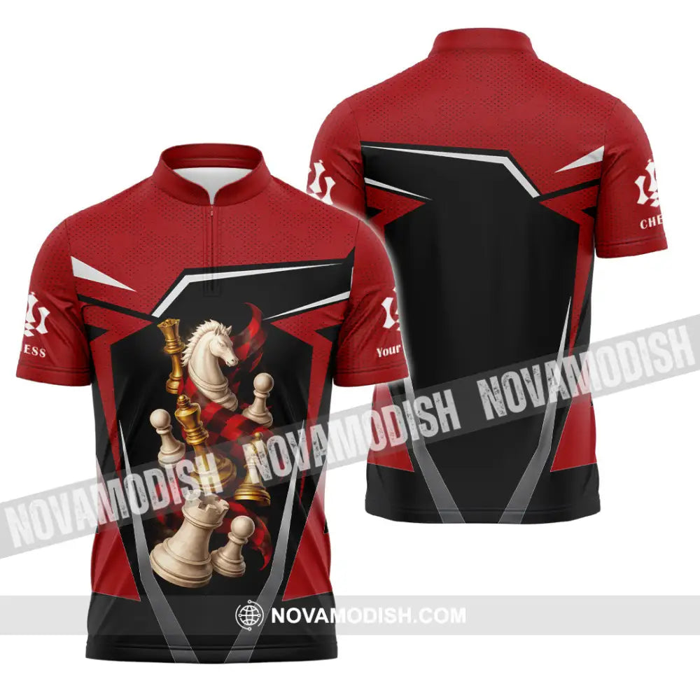 Unisex Shirt - Custom Chess 3D Shirt Zipper Polo Shirt / S T-shirt