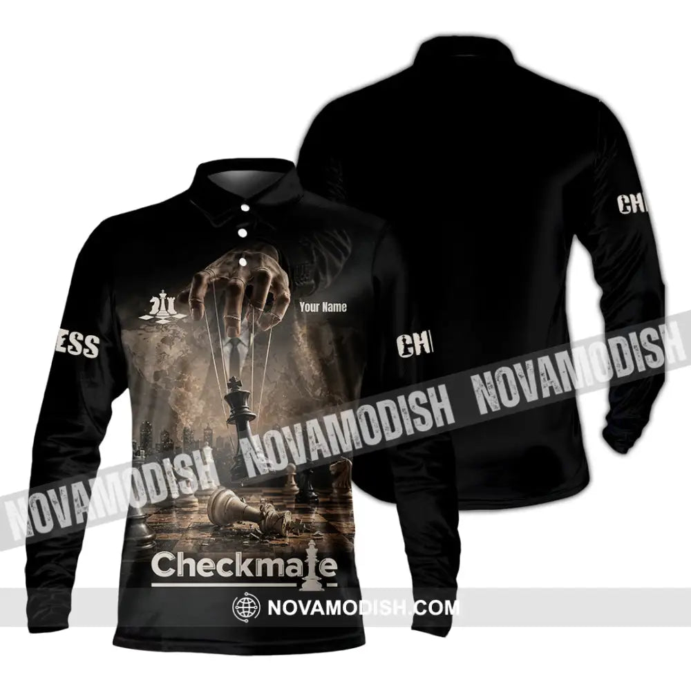 Unisex Shirt - Custom Chess Checkmate Shirt - Long Sleeve Polo / S - T-shirt