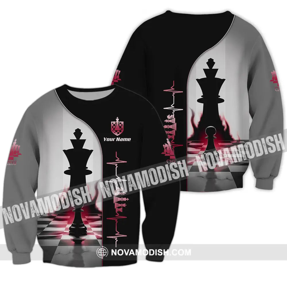 Unisex Shirt - Custom Chess Heartbeat Lover Shirt Long Sleeve / S T-shirt