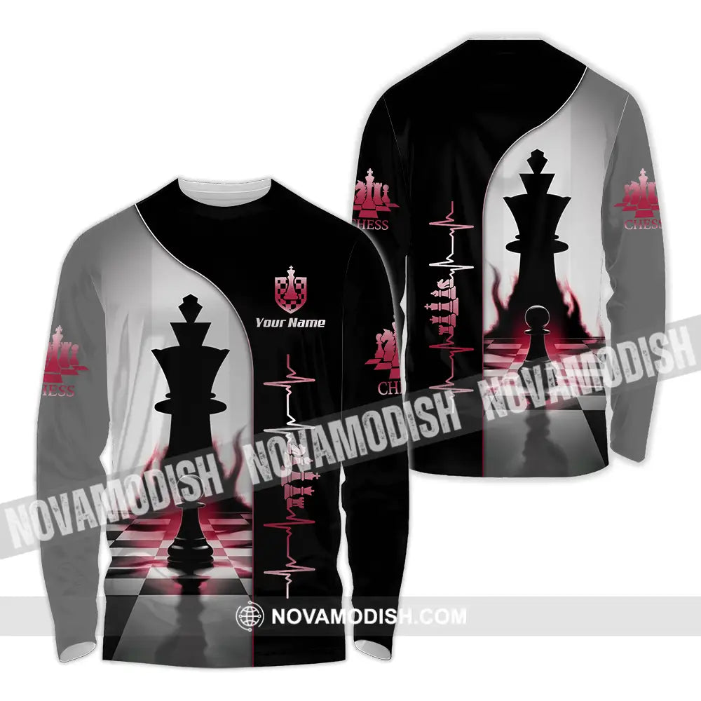 Unisex Shirt - Custom Chess Heartbeat Lover Shirt Long Sleeve Shirt / S T-shirt