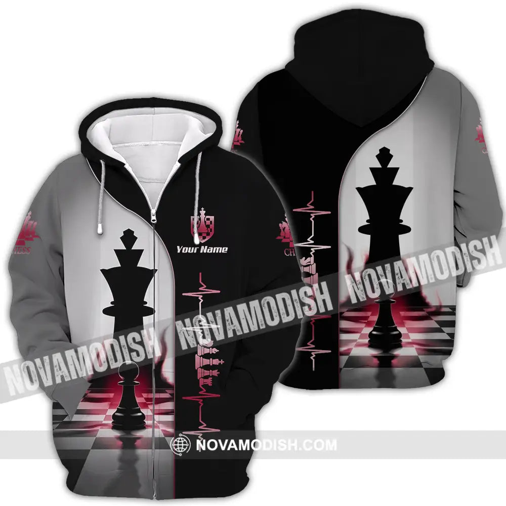 Unisex Shirt - Custom Chess Heartbeat Lover Shirt Zipper Hoodie / S T-shirt