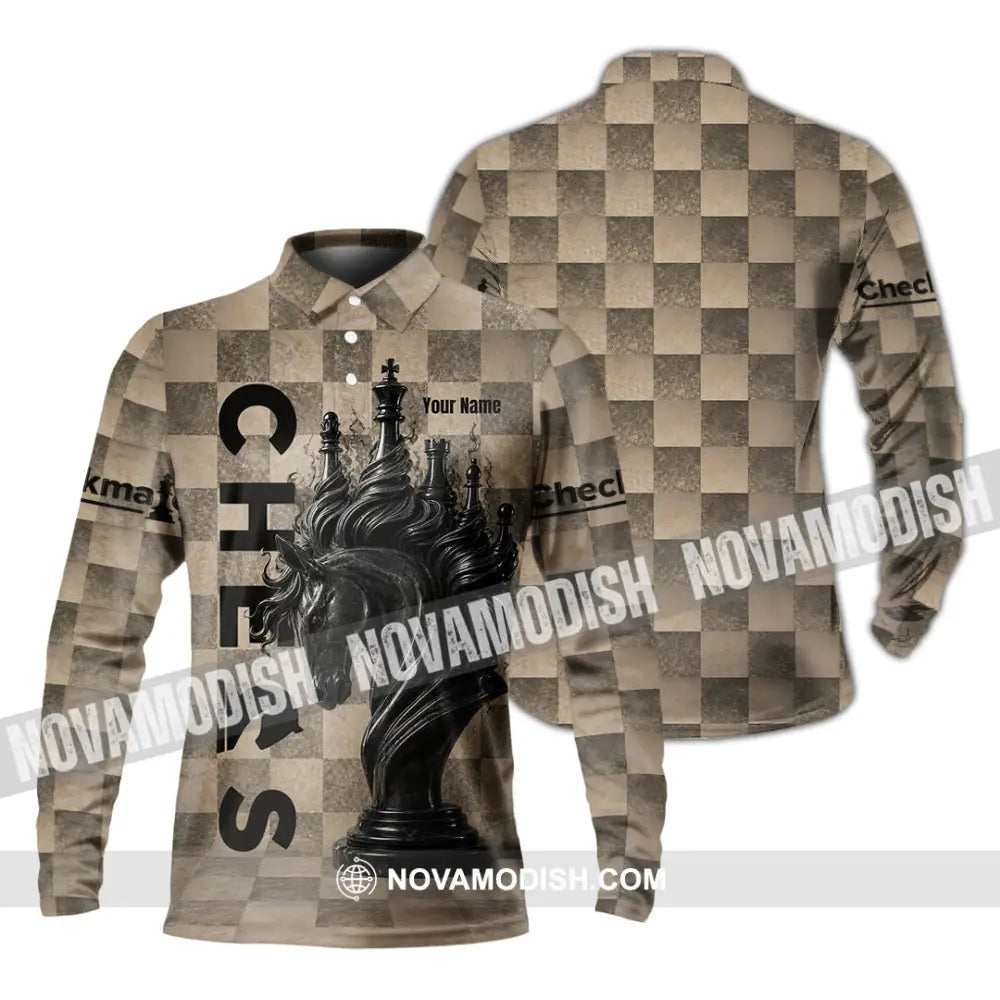 Unisex Shirt - Custom Chess Shirt - Long Sleeve Polo / S - T-shirt