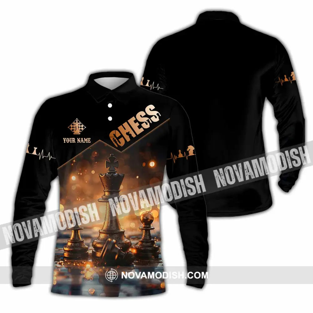 Unisex Shirt - Custom Chess Shirt Long Sleeve Polo / S T-shirt