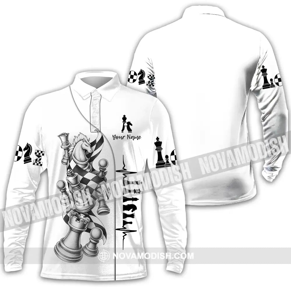 Unisex Shirt - Custom Chess Shirt - Long Sleeve Polo / S - T-shirt