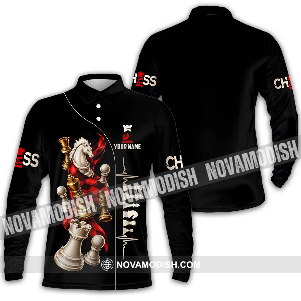 Unisex Shirt - Custom Chess Shirt - Long Sleeve Polo / S - T-shirt