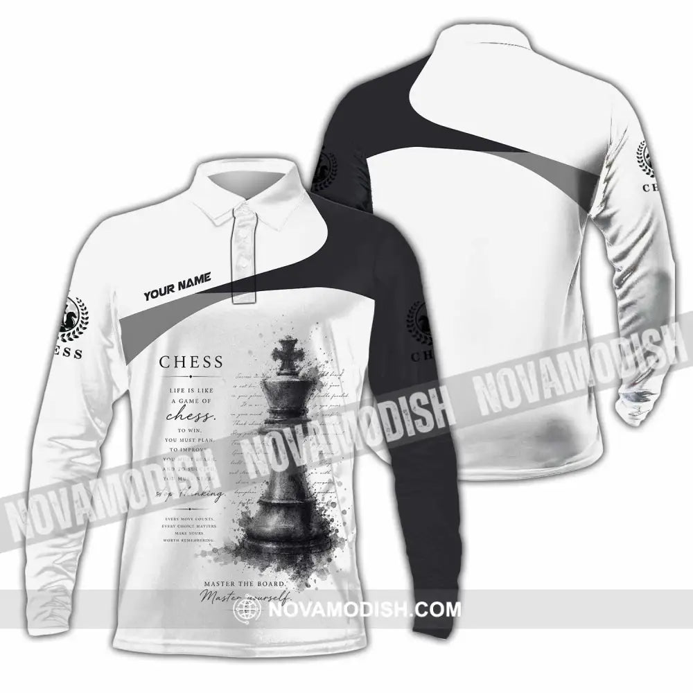 Unisex Shirt - Custom Chess Shirt - Long Sleeve Polo / S - T-shirt
