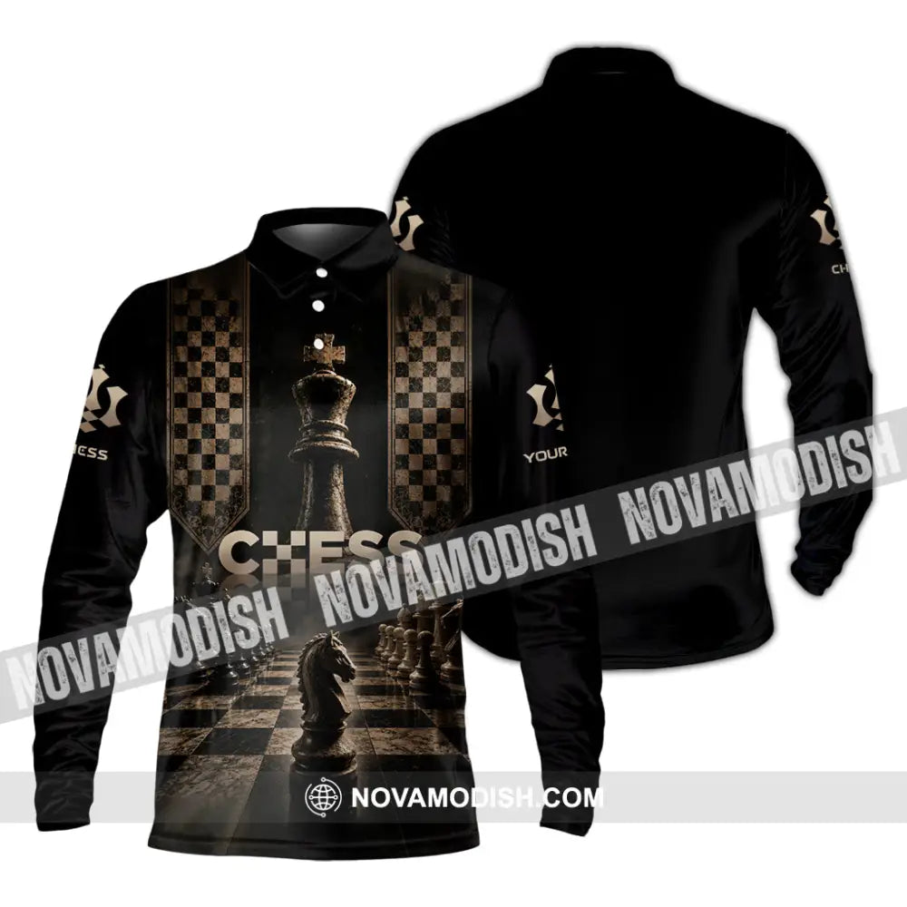 Unisex Shirt - Custom Chess Shirt - Long Sleeve Polo / S - T-shirt