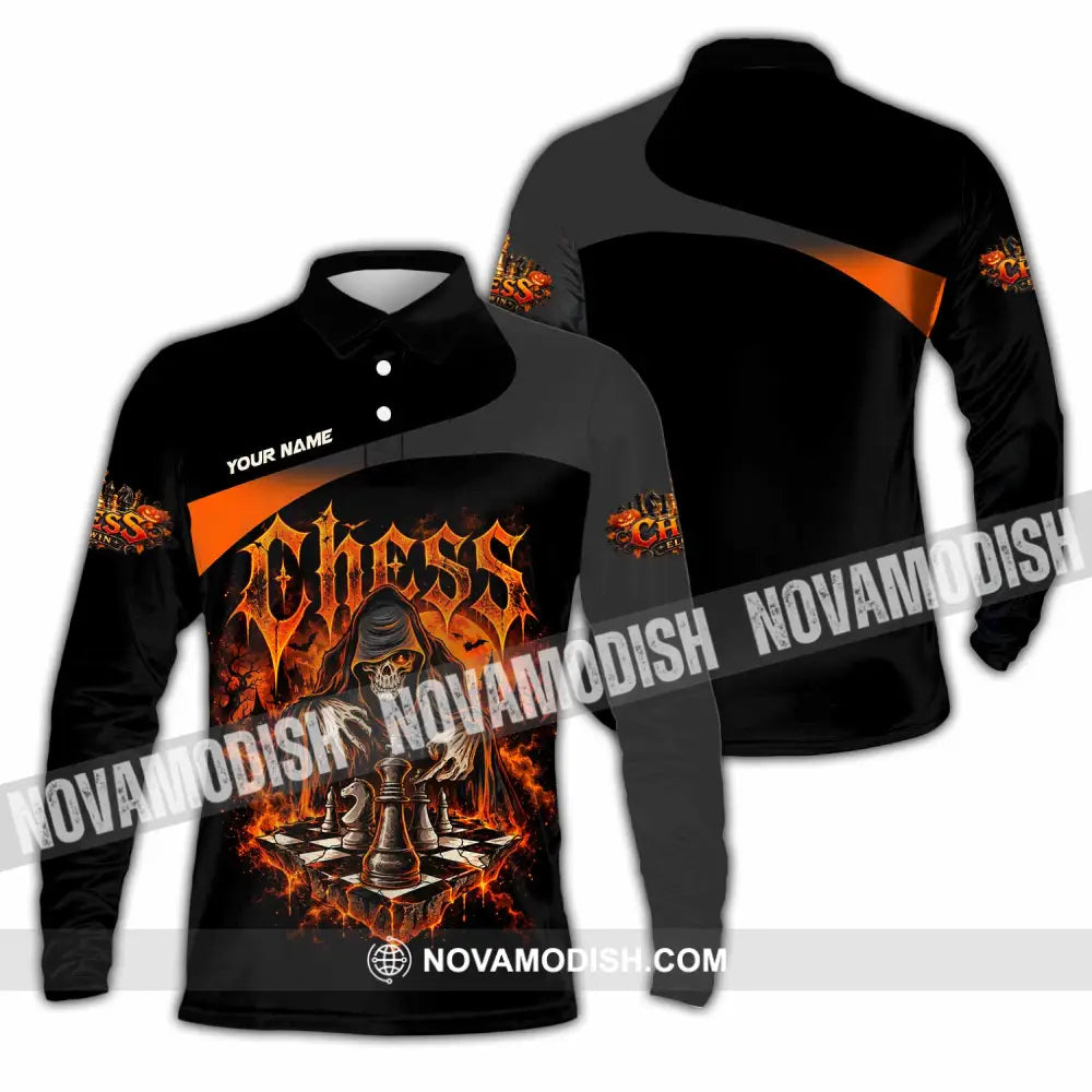 Unisex Shirt - Custom Chess Shirt - Long Sleeve Polo / S - T-shirt