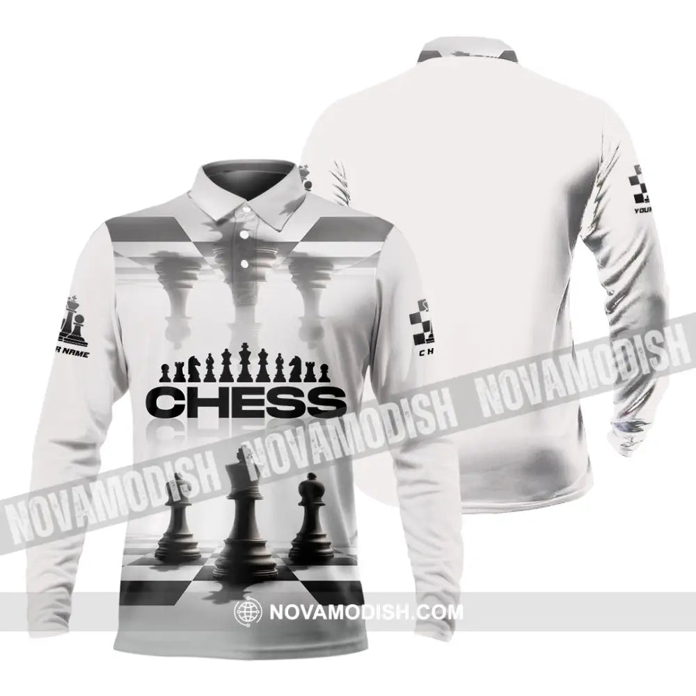 Unisex Shirt - Custom Chess Lover 3D Shirt Long Sleeve Polo / S T-shirt