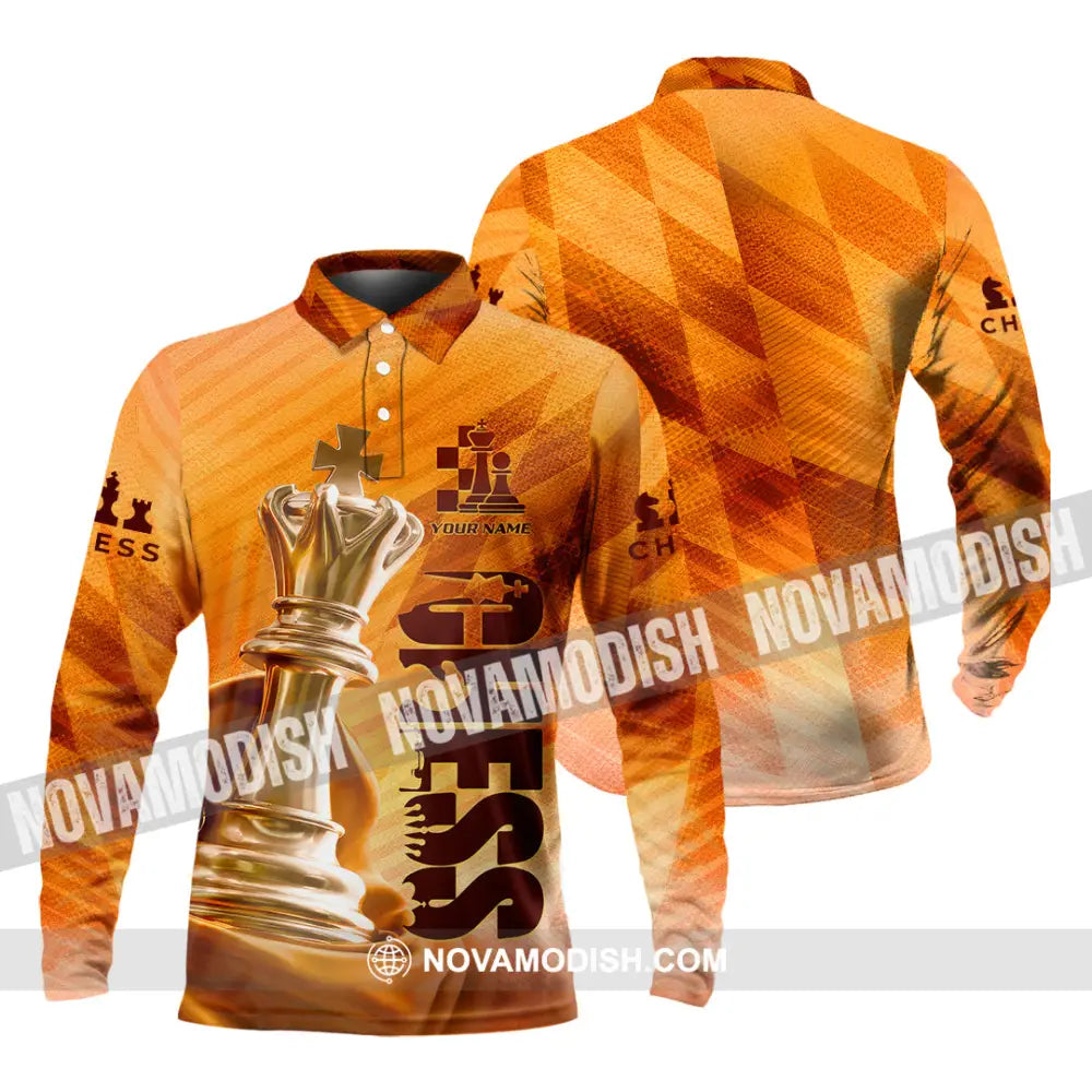 Unisex Shirt - Custom Chess Lover 3D Shirt - Long Sleeve Polo / S - T-shirt