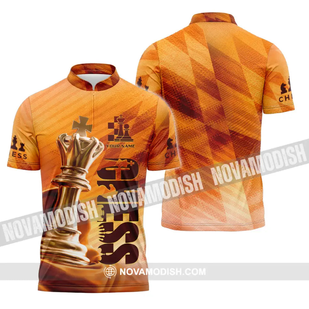 Unisex Shirt - Custom Chess Lover 3D Shirt - Zipper Polo Shirt / S - T-shirt