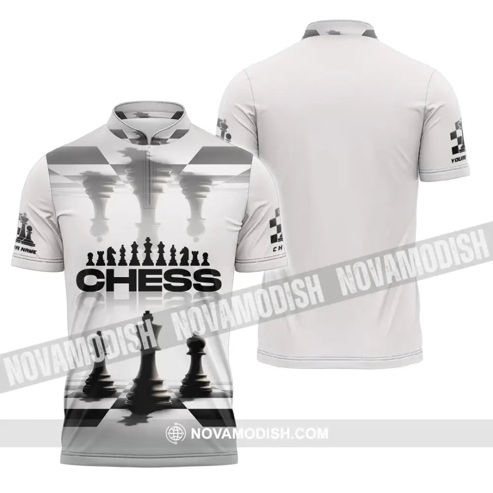 Unisex Shirt - Custom Chess Lover 3D Shirt Zipper Polo Shirt / S T-shirt