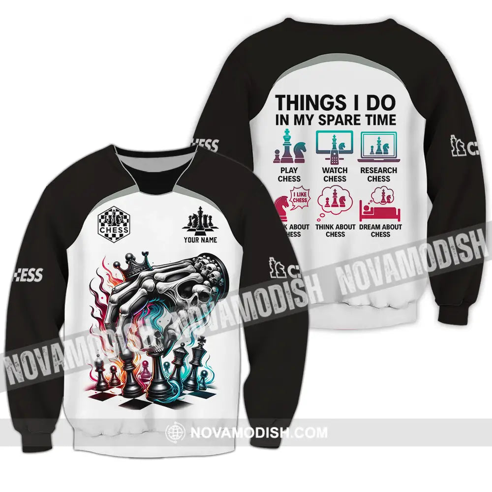 Unisex Shirt - Custom Chess Lover Classic Shirt Things I Do In My Spare Time Long Sleeve / S T-shirt