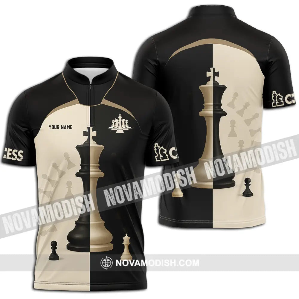 Unisex Shirt - Custom Chess Lover Shirt International Chess Day Zipper Polo Shirt / S T-shirt