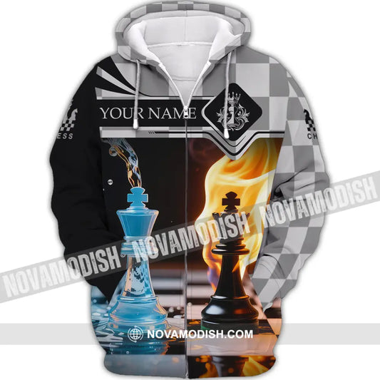 Unisex Shirt - Custom Chess Player 3D Shirt Zipper Hoodie / S T-shirt