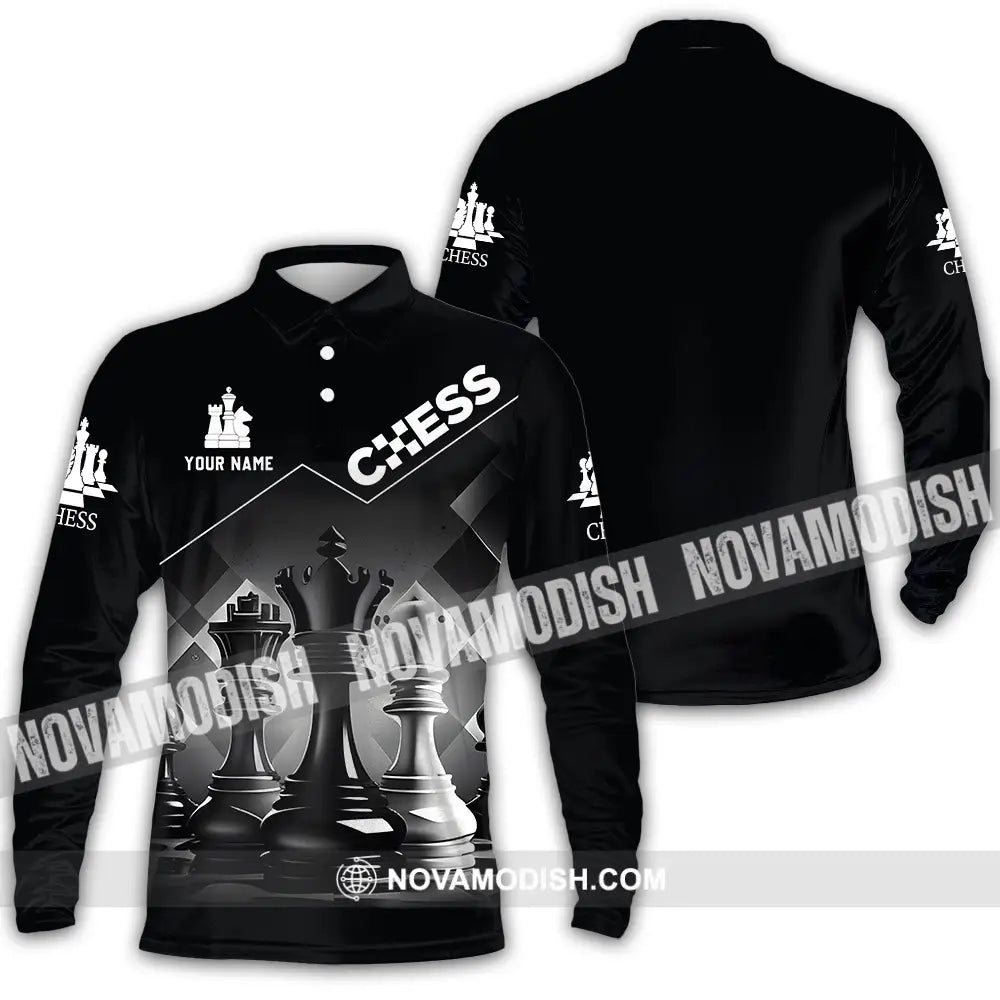 Unisex Shirt - Custom Chess Player Shirt Long Sleeve Polo / S T-shirt