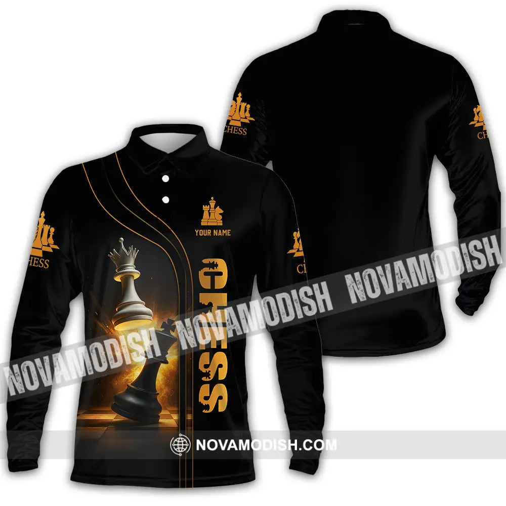 Unisex Shirt - Custom Chess Player Shirt Long Sleeve Polo / S T-shirt