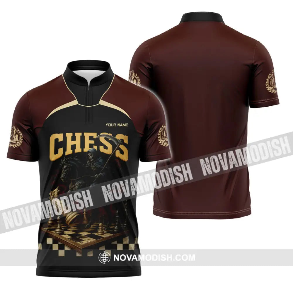 Unisex Shirt - Custom Chess Sport Shirt Zipper Polo Shirt / S T-shirt