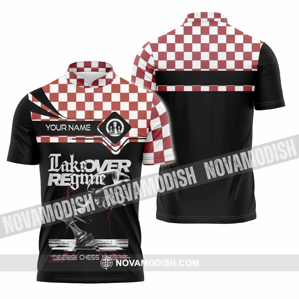 Unisex Shirt - Custom Chess Sport Shirt Zipper Polo Shirt / S T-shirt