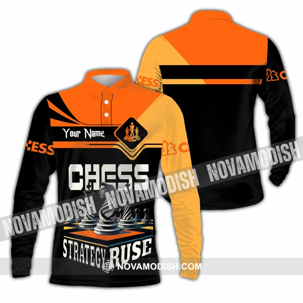 Unisex Shirt - Custom Chess Strategy Ruse Shirt Long Sleeve Polo / S T-shirt