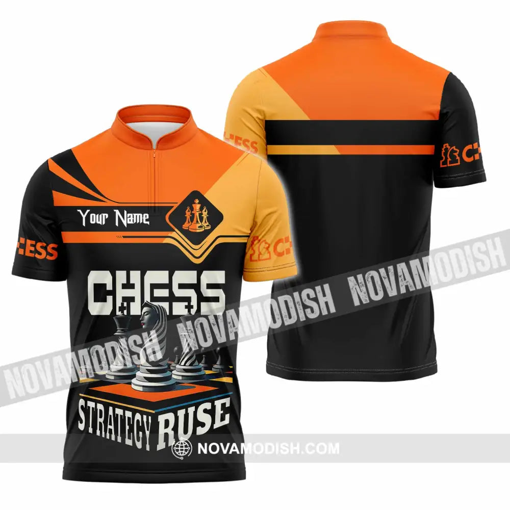 Unisex Shirt - Custom Chess Strategy Ruse Shirt Zipper Polo Shirt / S T-shirt