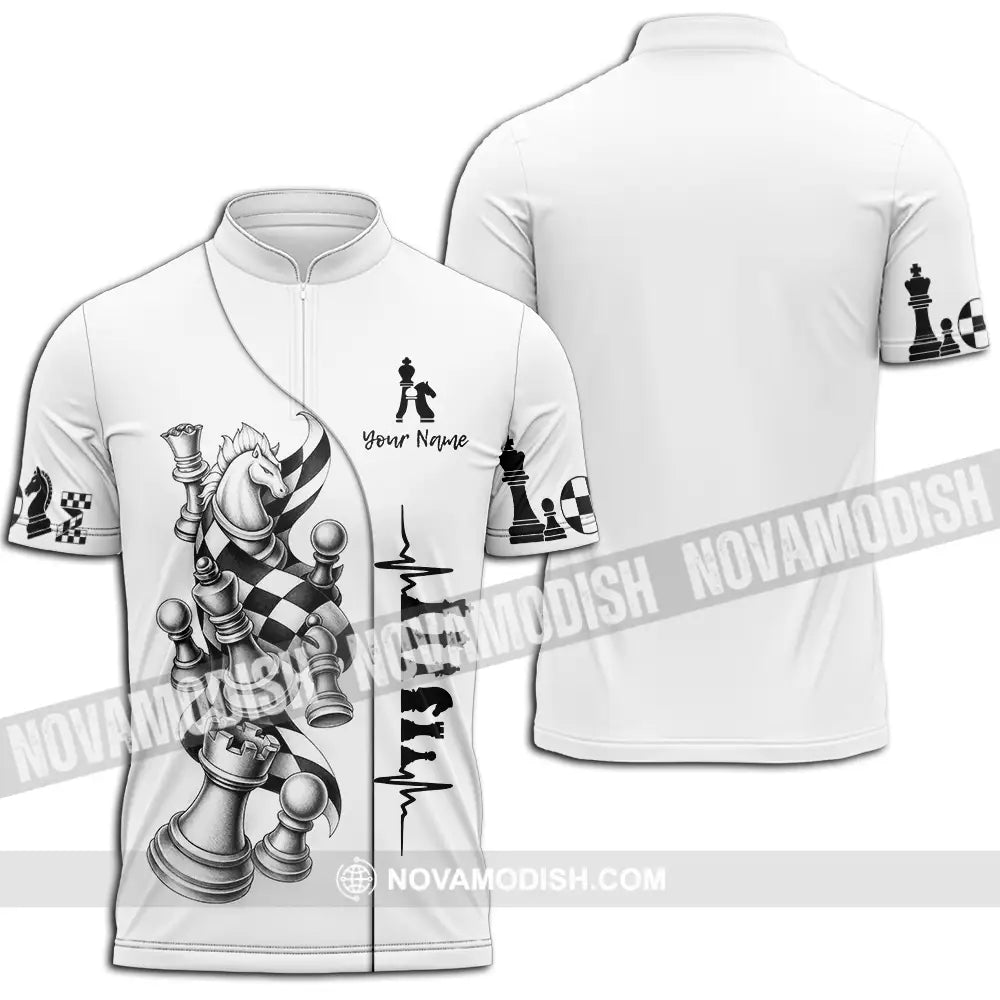 Unisex Shirt - Custom Chess Shirt - Zipper Polo Shirt / S - T-shirt