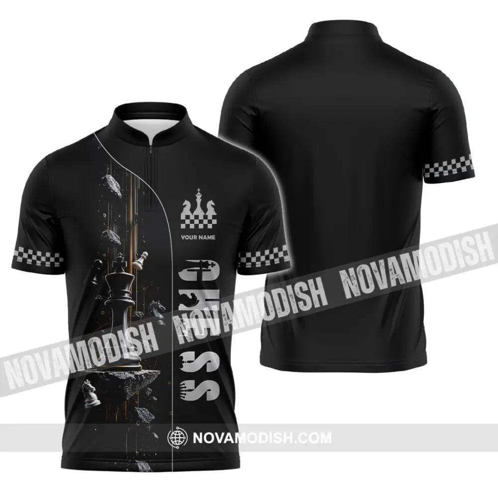 Unisex Shirt - Custom Chess Shirt - Zipper Polo Shirt / S - T-shirt
